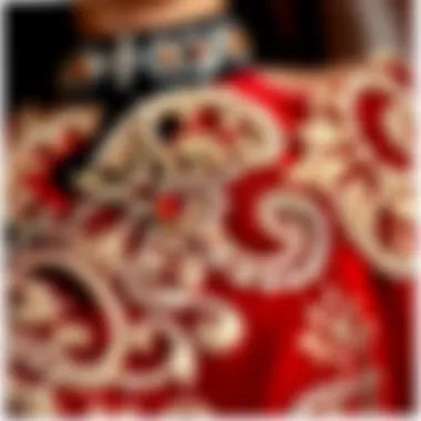 A close-up of intricate design details in Pierre Cardin's collection.