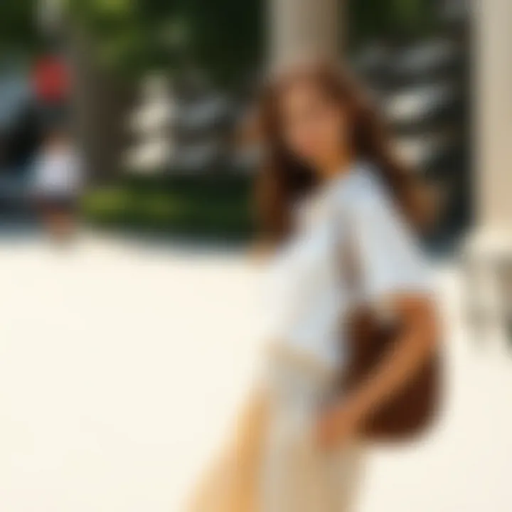 Stylish summer outfit featuring pleated skirt