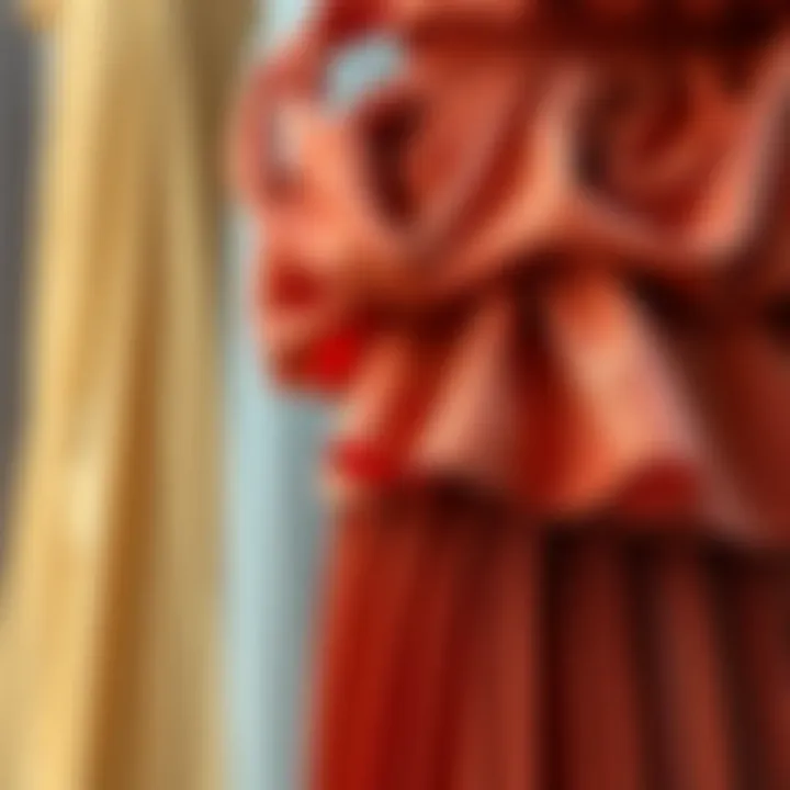 Diverse Fabric Collection for Pleated Skirts Variety of fabrics and textures used in pleated pant skirts.