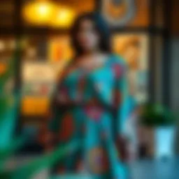 Elegant plus size tunic in a vibrant color with unique patterns.