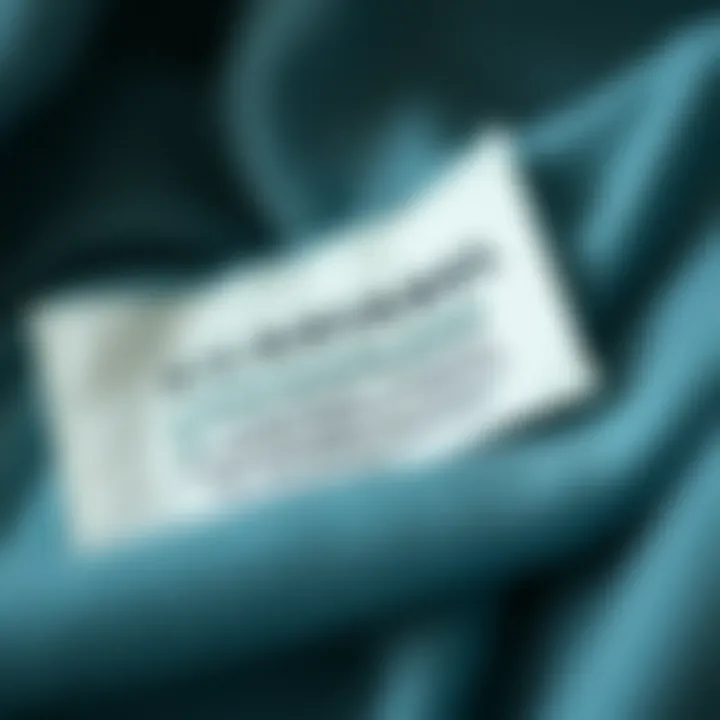 A fabric care label indicating washing instructions for polyester