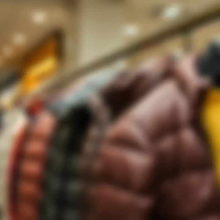Trendy Puffer Jackets in Retail Trendy puffer jackets displayed in a retail environment