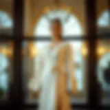 Elegant Robe Dress with Flared Sleeves