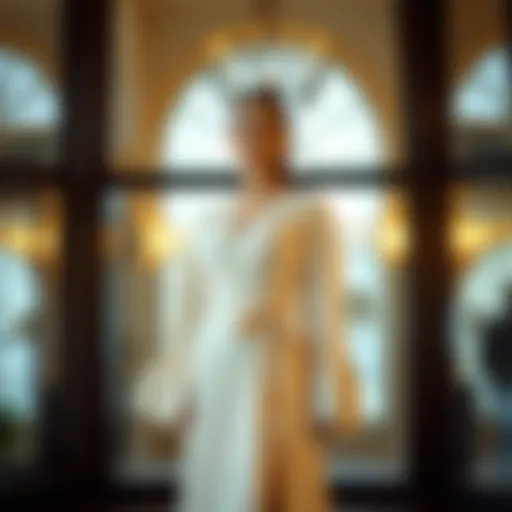 Elegant Robe Dress with Flared Sleeves