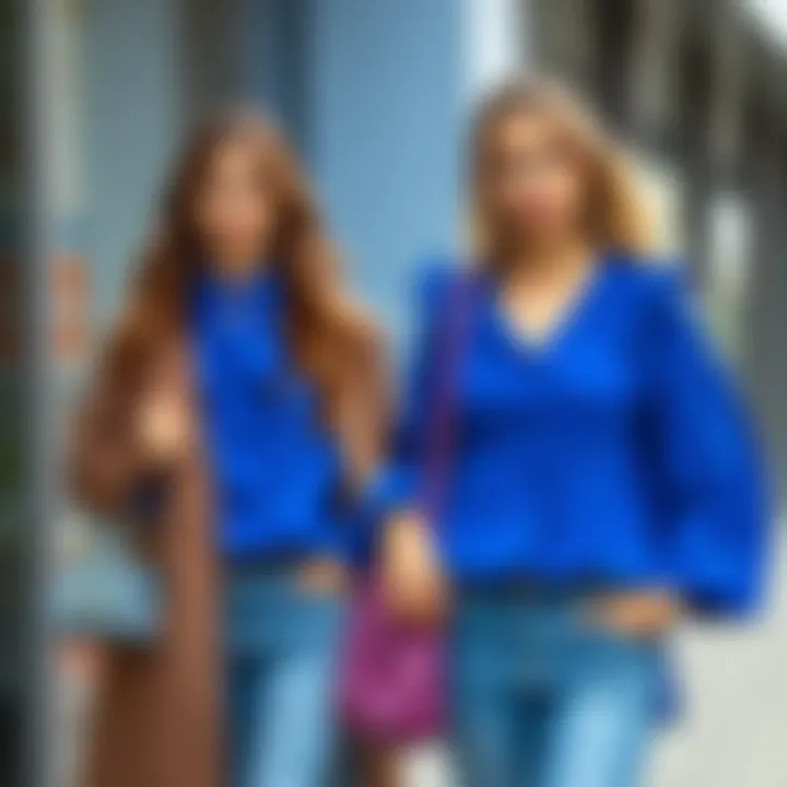 Stylish combinations of cobalt blue blouse with various outfits.