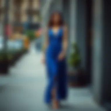 Styling tips for long blue dresses