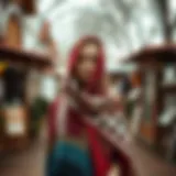 A vibrant collection of contemporary shawl designs showcasing unique patterns and fabrics