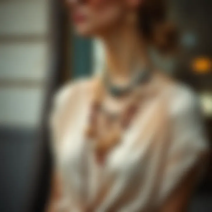 Stylish accessories complementing a loose dress