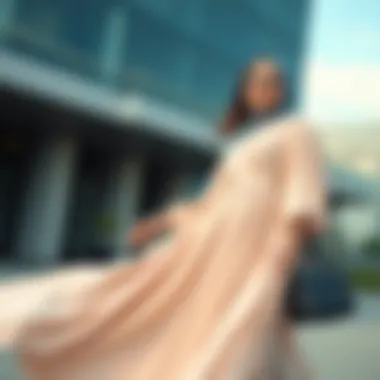 Elegant Flowing Design Stylish plus size modest dress with flowing design