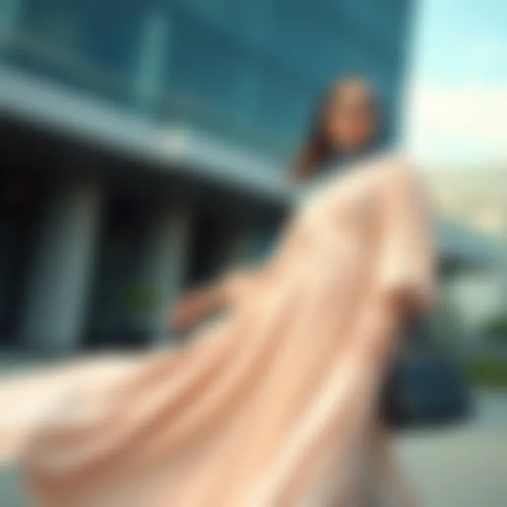 Elegant Flowing Design Stylish plus size modest dress with flowing design