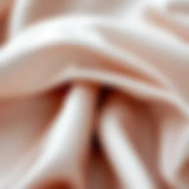 Close-up of luxurious satin fabric showcasing its smooth texture