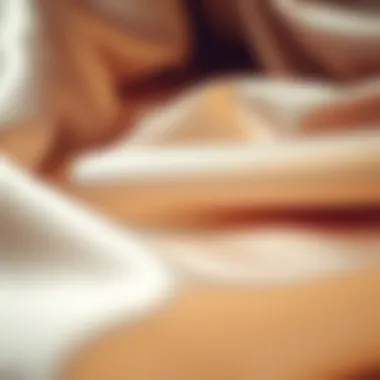 Close-up of luxurious satin fabric showcasing its shine