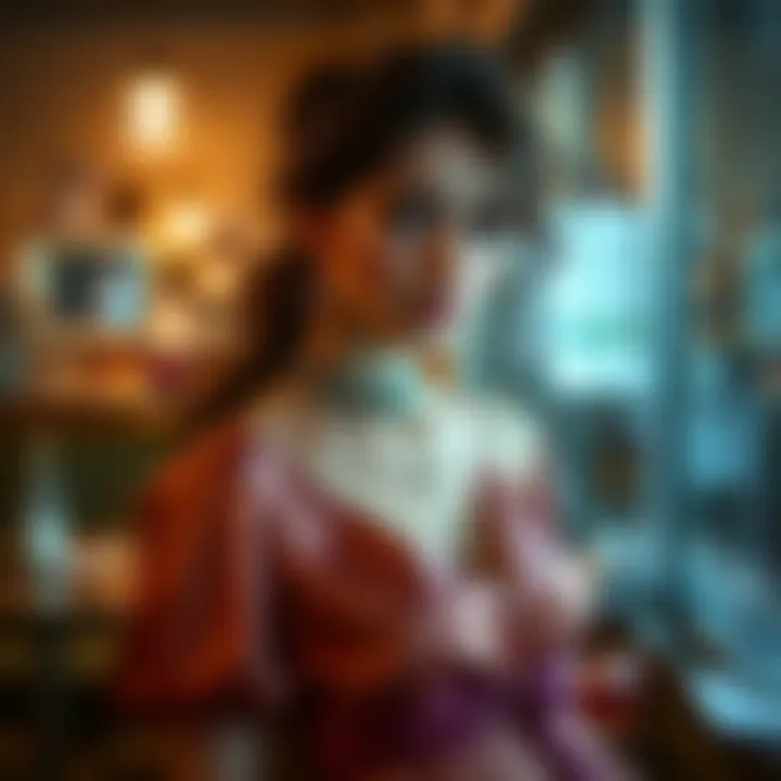 Accessorizing the Satin Midi Look Variety of accessories complementing a satin midi dress