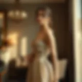 Elegant satin midi dress in a sophisticated setting