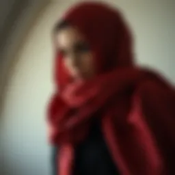 Elegant satin shawl draping elegantly over a stylish outfit