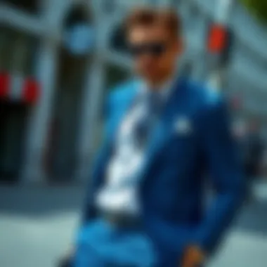 A stylish sax blue suit paired with complementary accessories