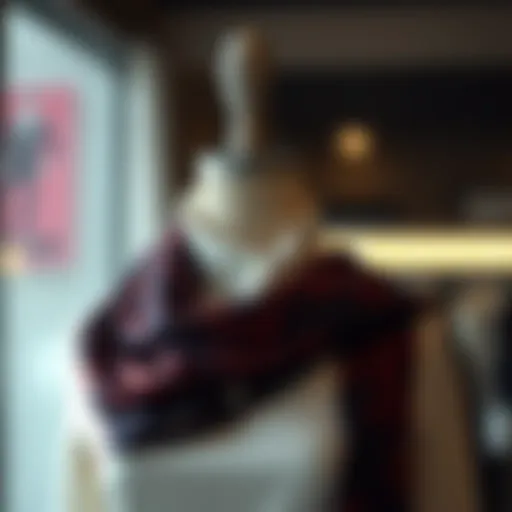 A beautifully styled scarf draped elegantly over a mannequin.