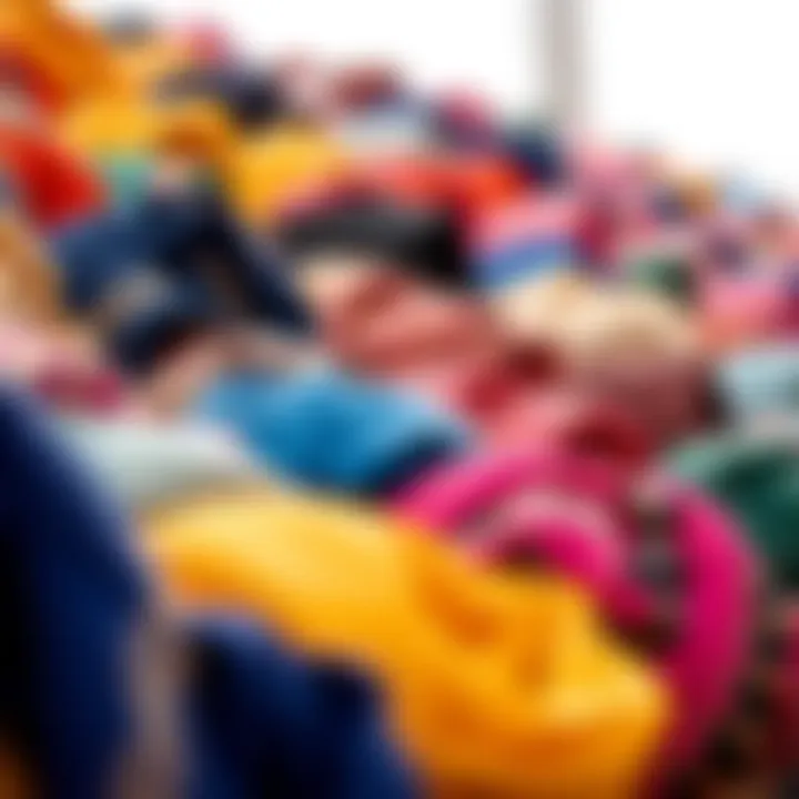 Seasonal Color Palette of Headscarves An array of headscarves arranged by seasonal colors