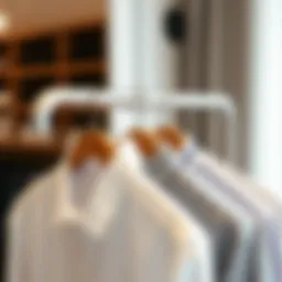 Stylish shirt rack showcasing modern design