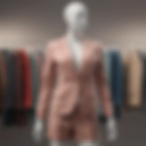 A chic short blazer jacket ensemble displayed on a mannequin