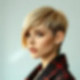 Trendy short haircut showcasing modern elegance