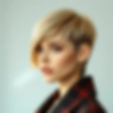 Trendy short haircut showcasing modern elegance
