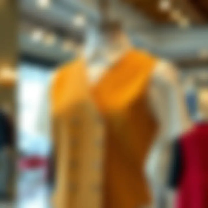 Elegant short-sleeve vest on a mannequin