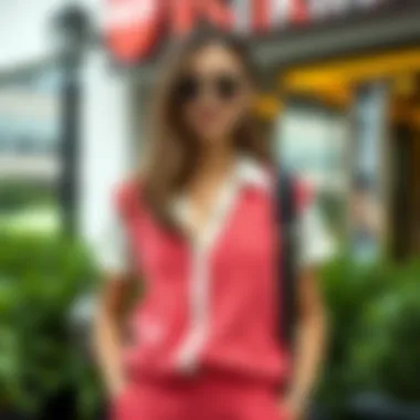 Stylish outfit combinations featuring short-sleeve vests