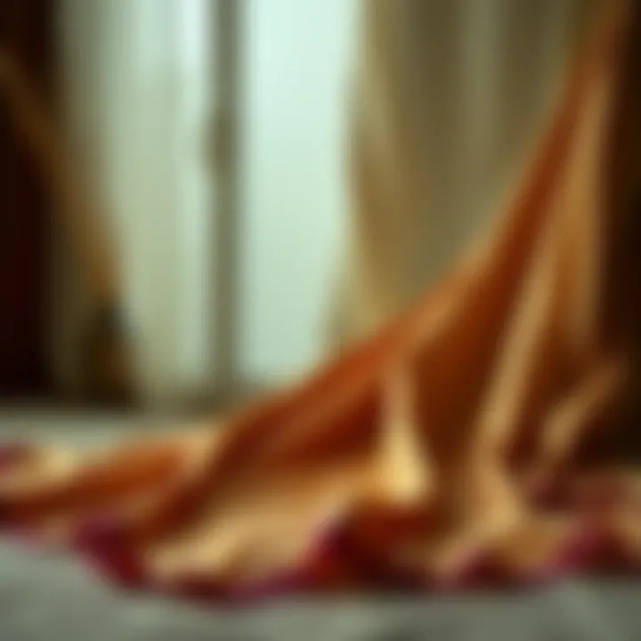 Silk scarf laid out to dry