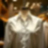 Elegant silk white shirt displayed on a mannequin