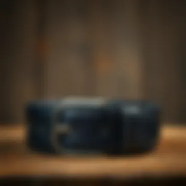 Elegant black leather belt showcasing its craftsmanship