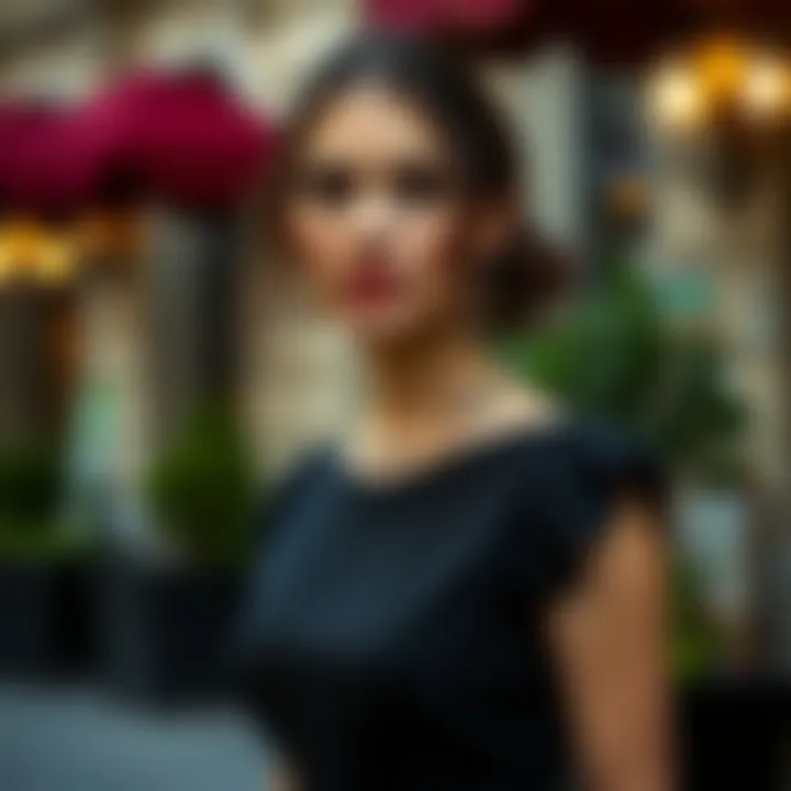 Chic accessories complementing a black dress