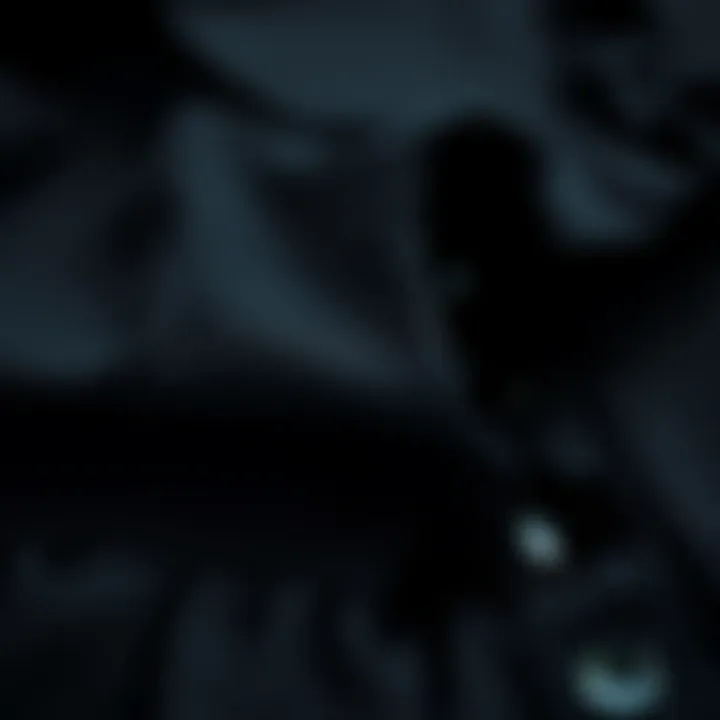 Close-up of fabric textures showcasing black dress and shirt layering