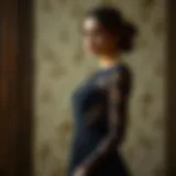 Intricate Lace Evening Dress Elegant black evening dress with intricate lace details