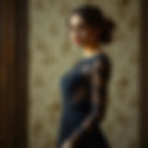 Intricate Lace Evening Dress Elegant black evening dress with intricate lace details