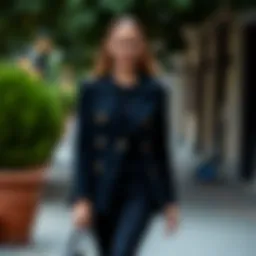 The elegance of black and navy outfit combination