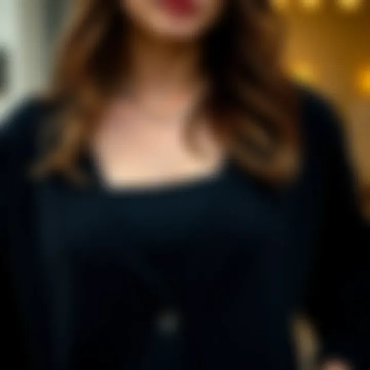 Layering techniques showcasing a black sweat cardigan