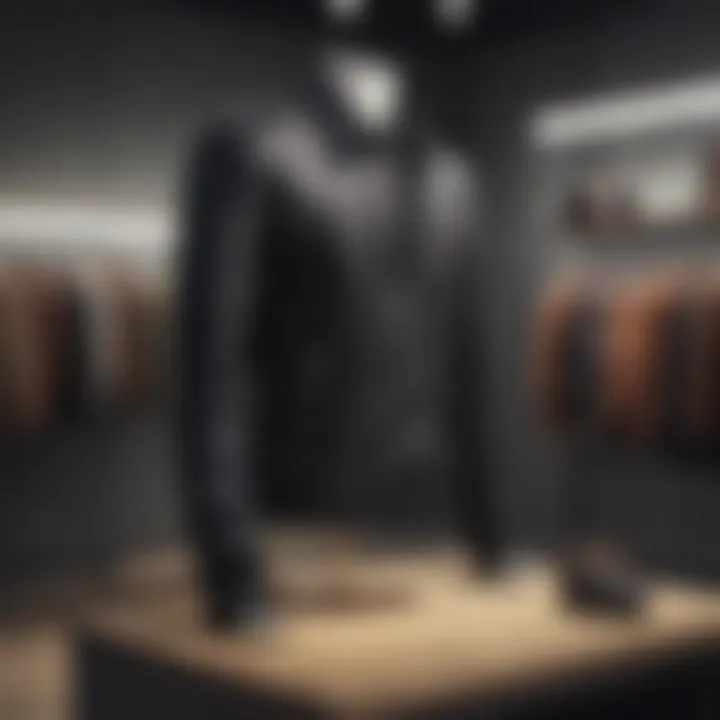 Stylish slim fit leather jacket displayed on a mannequin