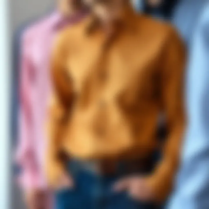 Color palette showcasing various shades of slim fit shirts