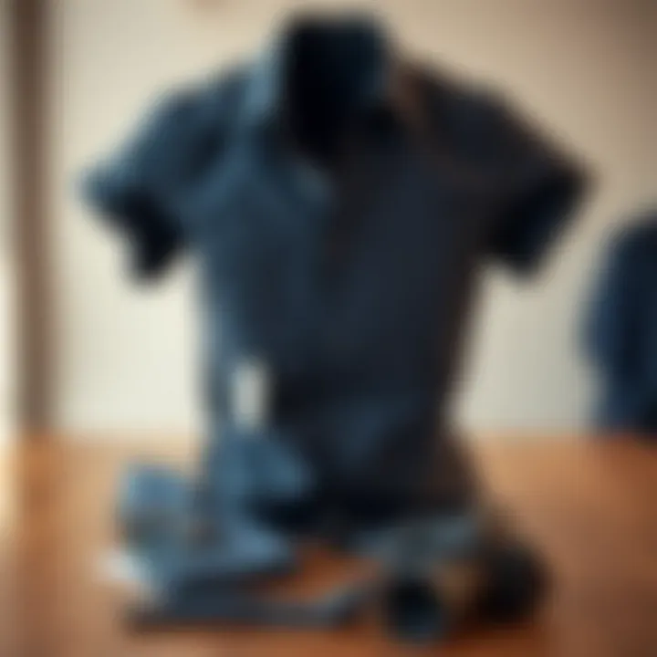 A stylish slim fit shirt displayed on a wooden table