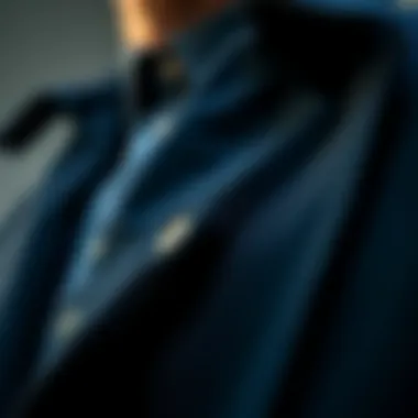 Attention to Detail: Close-Up of Slimfit Fabric Close-up of the fabric and detailing of a slimfit jacket