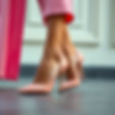 Chic Heels for Soft Pink Outfits Stylish heels complementing soft pink attire