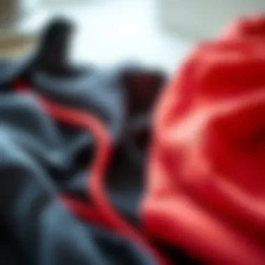 Selection of materials used in sports clothing for durability and comfort
