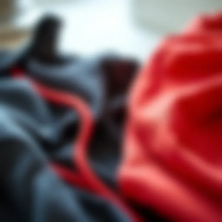 Selection of materials used in sports clothing for durability and comfort
