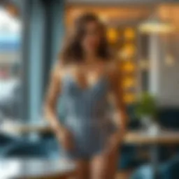 Elegant striped bodysuit in a stylish setting