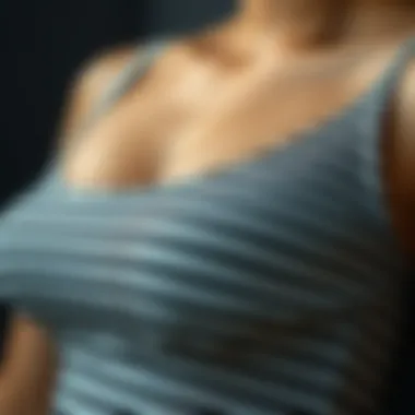 Close-up of fabric textures for striped bodysuits