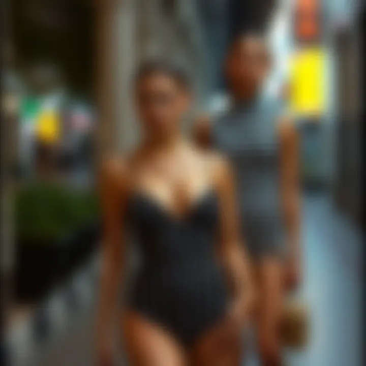 Fashionable combinations featuring striped bodysuits