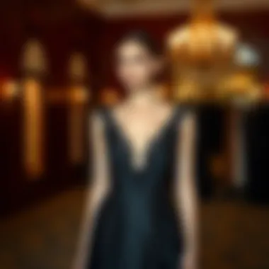 Fashion expert giving styling tips for evening dresses