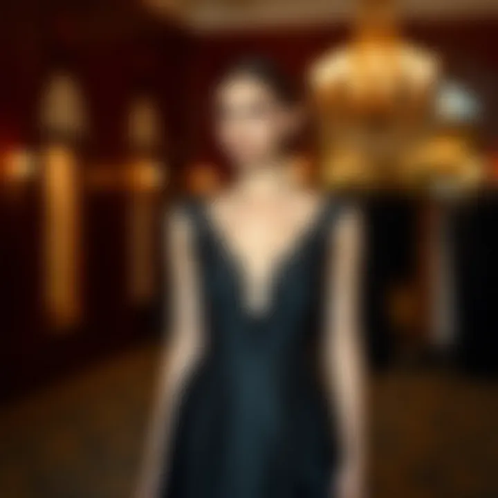 Fashion expert giving styling tips for evening dresses