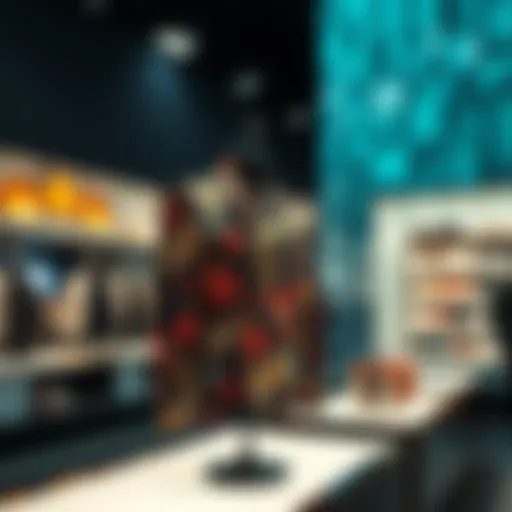 Elegance in Design: The Printed Jacket Stylish printed jacket on a modern display